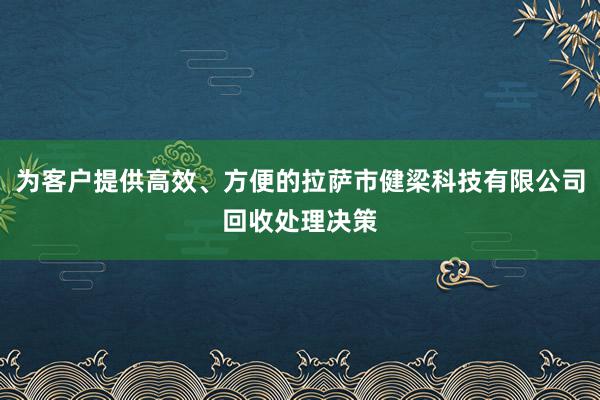 为客户提供高效、方便的拉萨市健梁科技有限公司回收处理决策